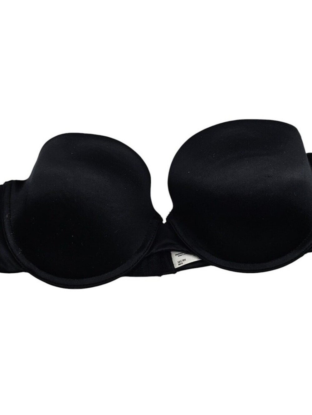 Maidenform Womens Sz 36C Lightly Padded Strapless T Shirt Bra Solid Black